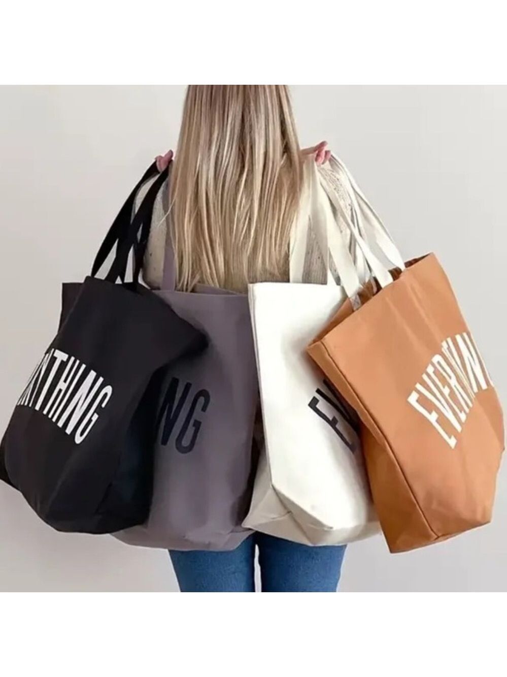 The Essential "Everything" Tote (Available in Black, Cream & White)